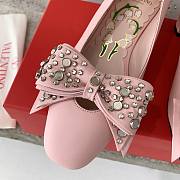 Fortok Valentino Bow High-heeled Shoes Pink - 4