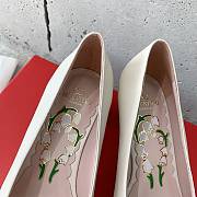 Fortok Valentino Bow High-heeled Shoes White - 5