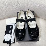 Fortok Chanel Mary Jane Shoes Black Patent Leather  - 1