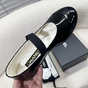 Fortok Chanel Mary Jane Shoes Black Patent Leather  - 6
