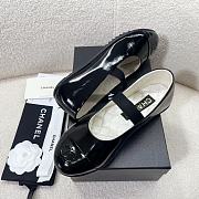 Fortok Chanel Mary Jane Shoes Black Patent Leather  - 4