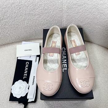 Fortok Chanel Mary Jane Shoes Pink Patent Leather