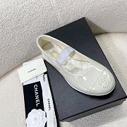 Fortok Chanel Mary Jane Shoes White Patent Leather - 4