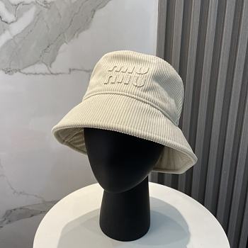 Fortok Miu Miu Corduroy Bucket Hat Cream