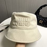 Fortok Miu Miu Corduroy Bucket Hat Cream - 2