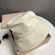 Fortok Miu Miu Corduroy Bucket Hat Cream - 5
