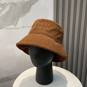 Fortok Miu Miu Corduroy Bucket Hat Brown