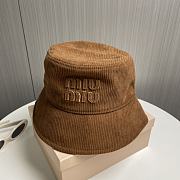 Fortok Miu Miu Corduroy Bucket Hat Brown - 2