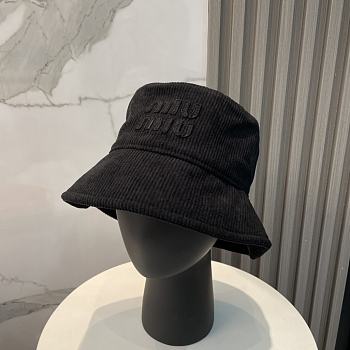 Fortok Miu Miu Corduroy Bucket Hat Black