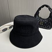 Fortok Miu Miu Corduroy Bucket Hat Black - 6