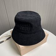 Fortok Miu Miu Corduroy Bucket Hat Black - 4