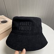 Fortok Miu Miu Corduroy Bucket Hat Black - 3