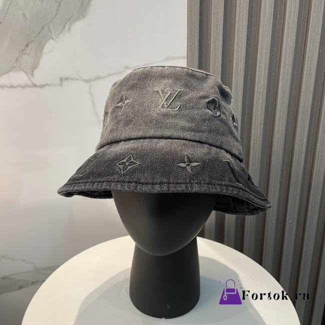 Fortok Louis Vuitton Black Denim Bucket Hat - 1