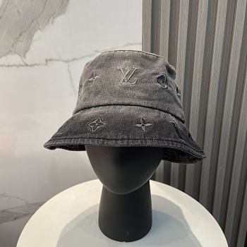 Fortok Louis Vuitton Black Denim Bucket Hat