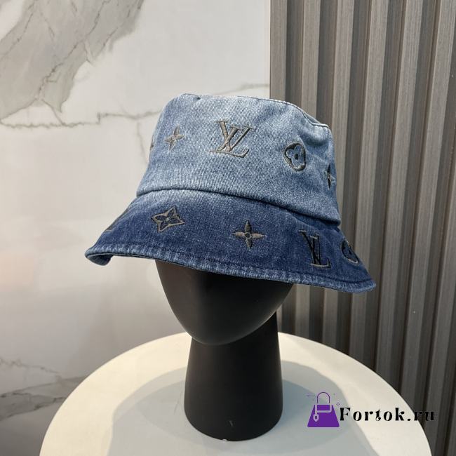 Fortok Louis Vuitton Blue Denim Bucket Hat - 1