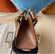 Fortok Gucci Diana Crystal Mini Tote Bag Brown 20x16x10cm - 6