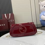 Fortok Gucci Blondie Small Shoulder Bag Red Patent Leather 814952 29.5x12.5x7cm - 1