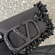 Fortok Valentino Loco Embroidered Crystal VLogo Bag Black 19x10.5x5cm - 2