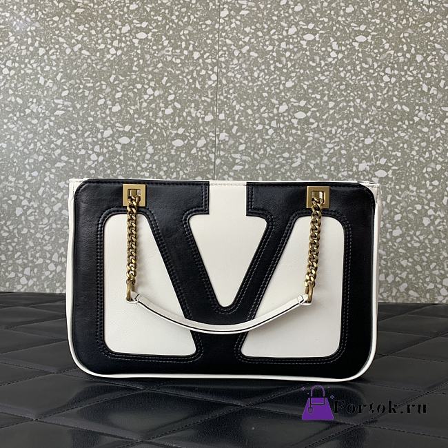 Fortok Valentino Garavani Viva Superstar Tote Bag White & Black 27x18x3cm - 1