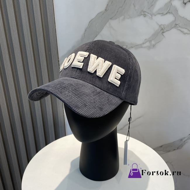 Fortok Loewe Corduroy Baseball Cap Grey - 1