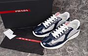 Fortok Prada America's Cup Dark Blue Patent Leather and Grey Technical Fabric Sneakers - 5