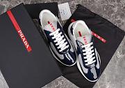 Fortok Prada America's Cup Dark Blue Patent Leather and Grey Technical Fabric Sneakers - 4