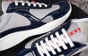 Fortok Prada America's Cup Dark Blue Patent Leather and Grey Technical Fabric Sneakers - 2