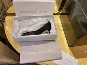Fortok Manolo Blahnik Black Silk And White Diamond High Heels - 6