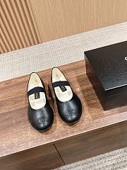 Fortok Chanel Mary Jane Shoes Black Smooth Leather - 1
