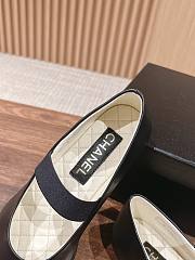 Fortok Chanel Mary Jane Shoes Black Smooth Leather - 5