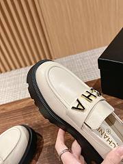 Fortok Chanel Letter Buckle Loafers White - 5