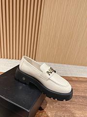 Fortok Chanel Letter Buckle Loafers White - 4