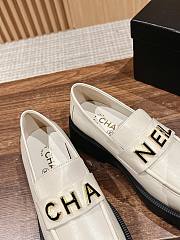 Fortok Chanel Letter Buckle Loafers White - 2