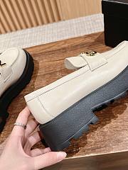Fortok Chanel Letter Buckle Loafers White - 3