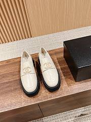 Fortok Chanel CC Buckle Quilted Loafers White - 1