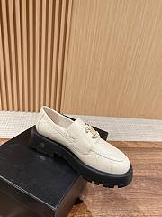 Fortok Chanel CC Buckle Quilted Loafers White - 2