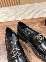 Fortok Chanel CC Buckle Quilted Loafers Black - 5