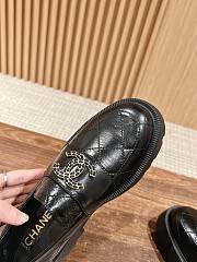 Fortok Chanel CC Buckle Quilted Loafers Black - 3