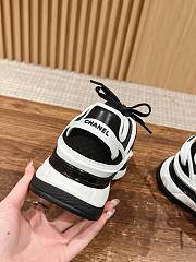 Fortok Chanel Fabric & Suede Calfskin White & Black Trainers  - 5