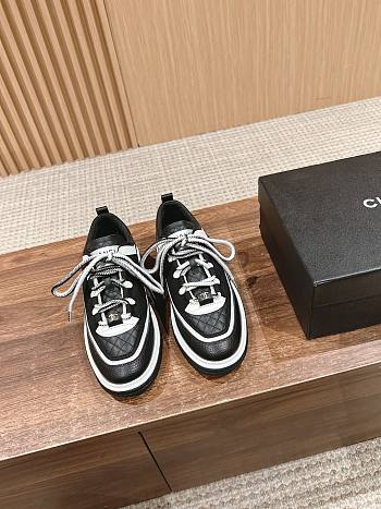 Fortok Chanel 25C Diamond Panda Sneakers Black