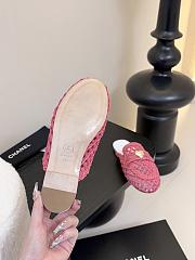 Fortok Chanel Hemp Rope Flat Slippers Pink - 4