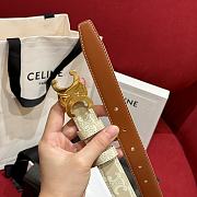 Fortok Celine Arc de Triomphe Double-sided Calfskin Belt Brown & Beige - 2