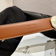 Fortok Celine Arc de Triomphe Double-sided Calfskin Belt Brown & Beige - 3