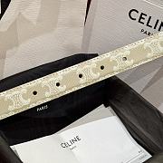 Fortok Celine Arc de Triomphe Double-sided Calfskin Belt Brown & Beige - 4