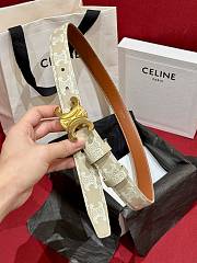 Fortok Celine Arc de Triomphe Double-sided Calfskin Belt Brown & Beige - 5