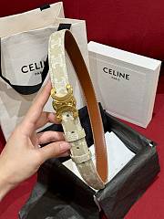 Fortok Celine Arc de Triomphe Double-sided Calfskin Belt Brown & Beige - 6
