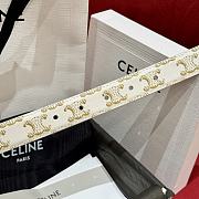 Fortok Celine Arc de Triomphe Double-sided Calfskin Belt White, Beige & Brown - 6