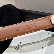 Fortok Celine Arc de Triomphe Double-sided Calfskin Belt White, Beige & Brown - 4