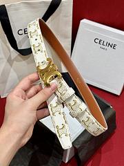 Fortok Celine Arc de Triomphe Double-sided Calfskin Belt White, Beige & Brown - 3