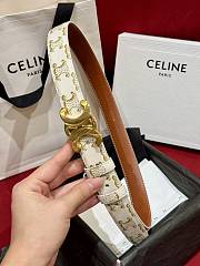 Fortok Celine Arc de Triomphe Double-sided Calfskin Belt White, Beige & Brown - 2